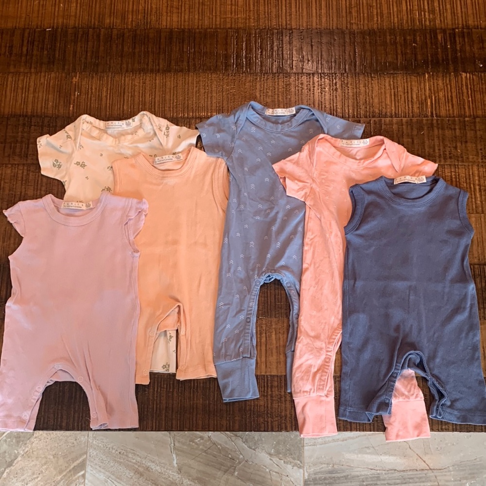 Set of 6 bodysuits BASICS 0-6 months